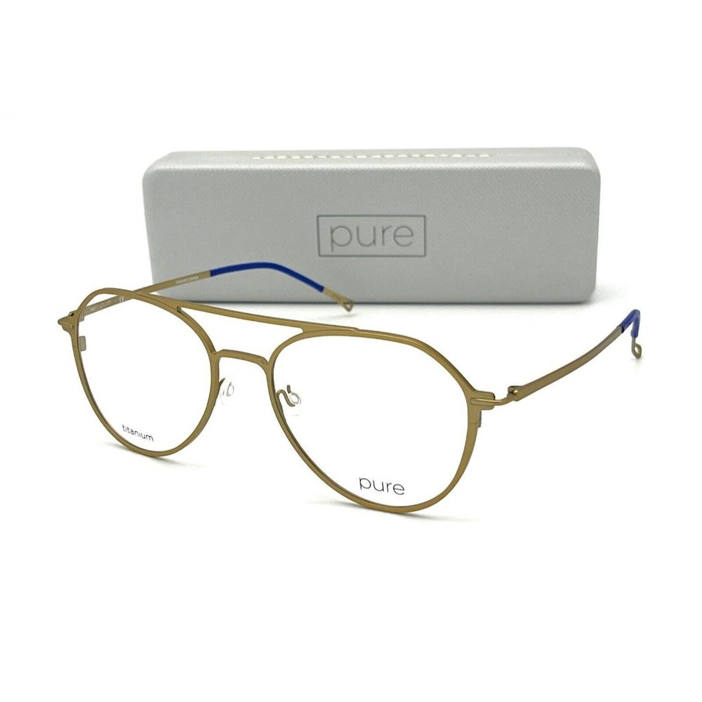 PURE P4010 710 Gold  / Demo Lenses  53mm Eyeglasses